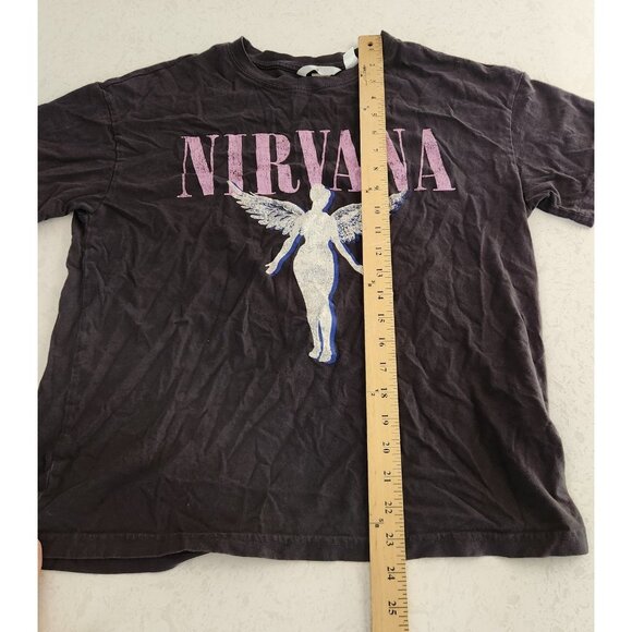 Nirvana In Utero T-Shirt H&M Black Short Sleeve Oversized Womens XS EUC - Picture 6 of 6